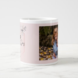 Moederdag personaliseer Afbeelding Roze Floral Grote Koffiekop