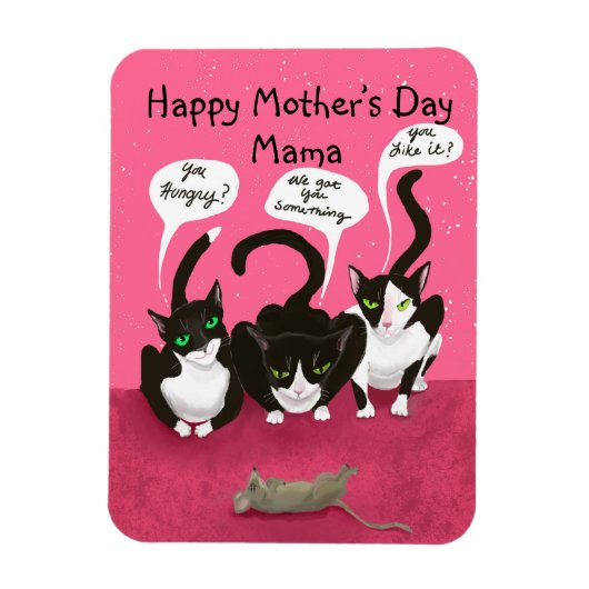 Moederdag personaliseer grappig van de Kattenkaart Magneet (Verticaal)