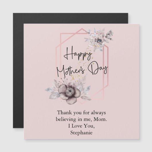 Moederdag personaliseer roze gray Floral Magnet