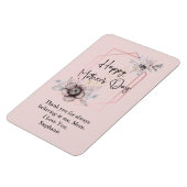 Moederdag personaliseer roze grijze Floral Magneet (Linkerzijde)