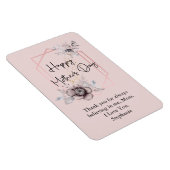 Moederdag personaliseer roze grijze Floral Magneet (Rechterzijde)