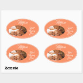 Moederdag Personaliseerde uw foto. Ovale Sticker (Vel)