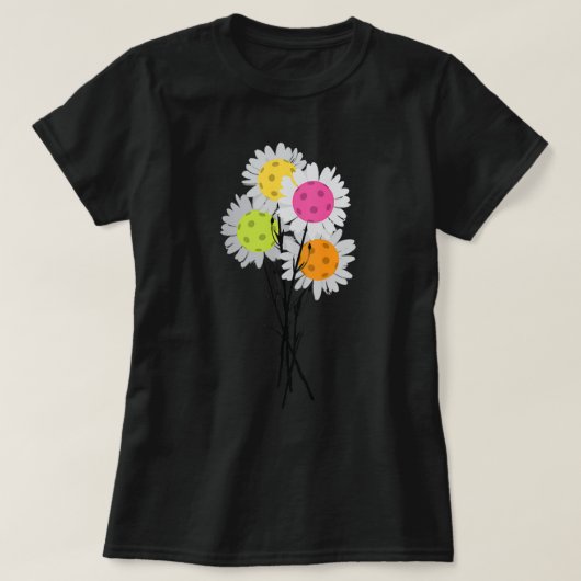 Moederdag Pickleball Flower van Valentijnse vrouwe T-shirt (Design voorkant)