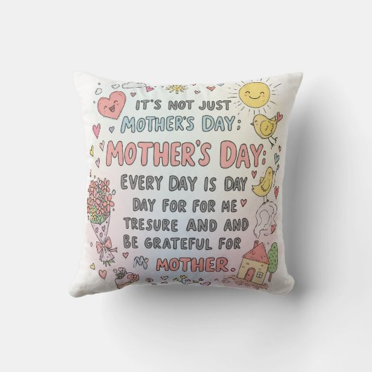Moederdag Pillow: "Geen handleiding, alleen de lie Kussen (Achterkant)