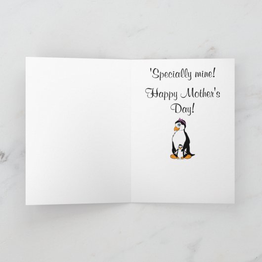 Moederdag Pinguïn en kaart (Binnen)