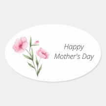 Moederdag Pink Floral Sticker