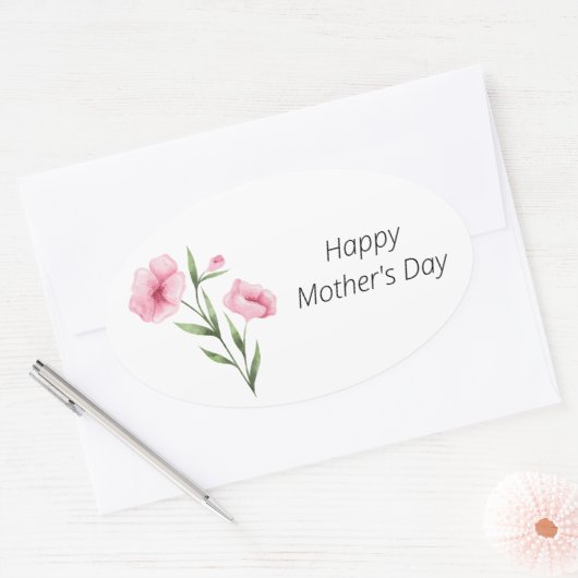 Moederdag Pink Floral Sticker (Envelop)