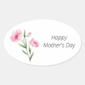 Moederdag Pink Floral Sticker (Voorkant)