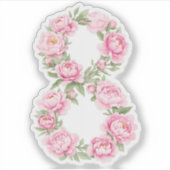 Moederdag Pioenbloem voor 8 maart Sticker (Voorkant)