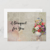 Moederdag Planter Colorful Flowers Newspaper Briefkaart (Voorkant / Achterkant)