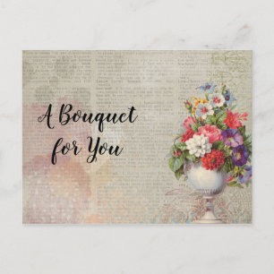 Moederdag Planter Colorful Flowers Newspaper Briefkaart