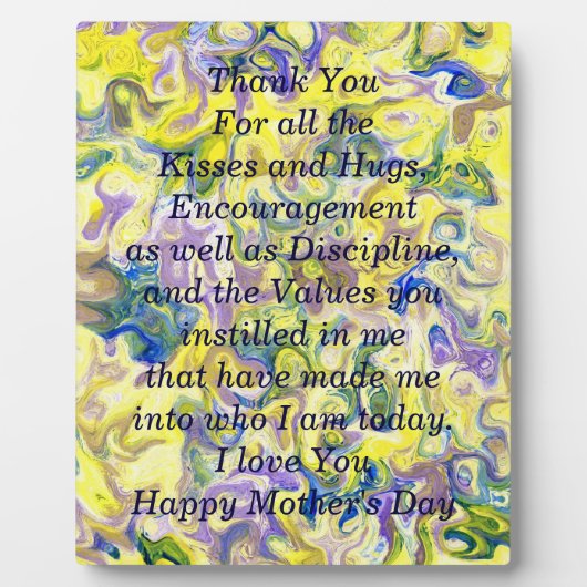 Moederdag Plaque met gedicht Fotoplaat (Voorkant)