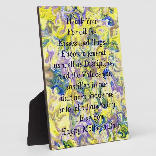 Moederdag Plaque met gedicht Fotoplaat (Zijkant)