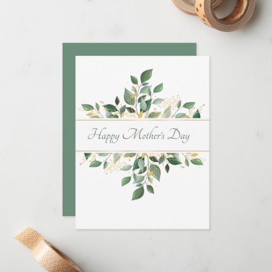 Moederdag plat kaartje (Voorkant / Achterkant in situ)