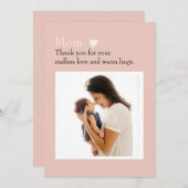 Moederdag plat kerstkaart met foto|Tekst (Voorkant / Achterkant)