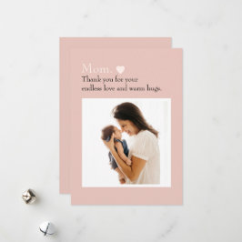 Moederdag plat kerstkaart met foto|Tekst