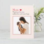 Moederdag plat kerstkaart met foto|Tekst (Staand voorkant)