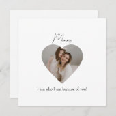 Moederdag plat kerstkaart met foto van hart (Voorkant / Achterkant)