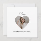 Moederdag plat kerstkaart met foto van hart (Voorkant)