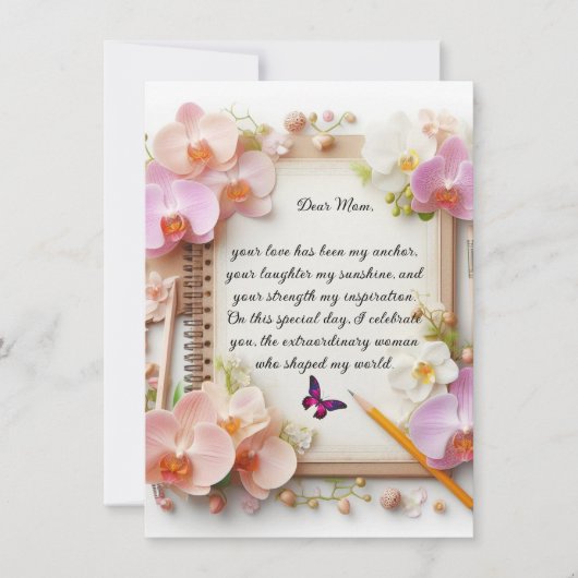 Moederdag Plat Wenskaart Kaart (Voorkant)