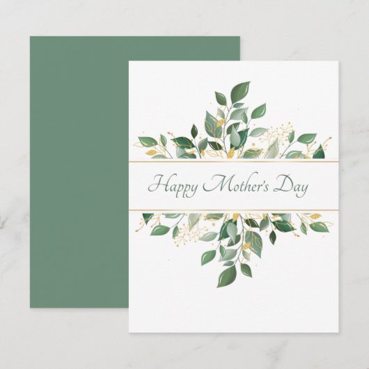 Moederdag plat wenskaart notitiekaartje (Voorkant / Achterkant)