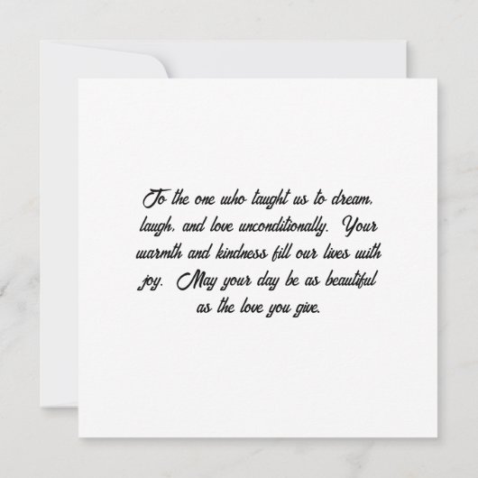 Moederdag Platte Kaart (Achterkant)