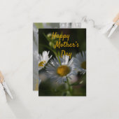Moederdag platte kaart-Daisy Kaart (Voorkant / Achterkant in situ)
