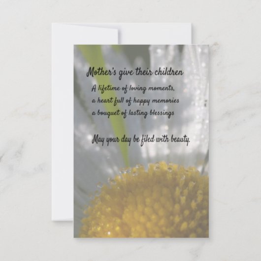 Moederdag platte kaart-Daisy Kaart (Achterkant)