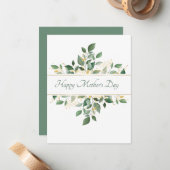 Moederdag platte wenskaart notitiekaartje (Voorkant / Achterkant in situ)