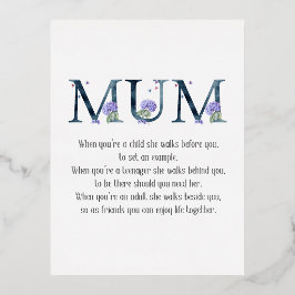 Moederdag Poem Folie Feestdagen Briefkaart