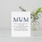 Moederdag Poem Folie Feestdagen Briefkaart (Staand Voorkant)