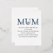 Moederdag Poem Folie Feestdagen Briefkaart (Voorkant / Achterkant)