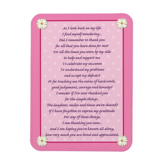 Moederdag Poem Magneet (Verticaal)