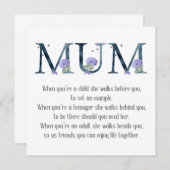 Moederdag Poem Notitiekaartje (Voorkant / Achterkant)