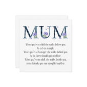 Moederdag Poem Notitiekaartje (Voorkant / Achterkant in situ)