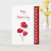 Moederdag, Poem Red Poppies Garden Flowers Kaart (Gele Bloem)