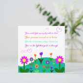 Moederdag poëzie en bloeiende heuvel kaart (Staand voorkant)