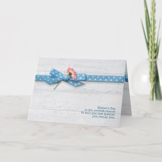 moederdag polka dot ribbon kaart (Voorkant)