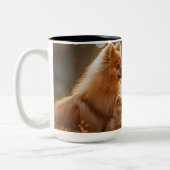 Moederdag Pomeranian Tweekleurige Koffiemok (Links)