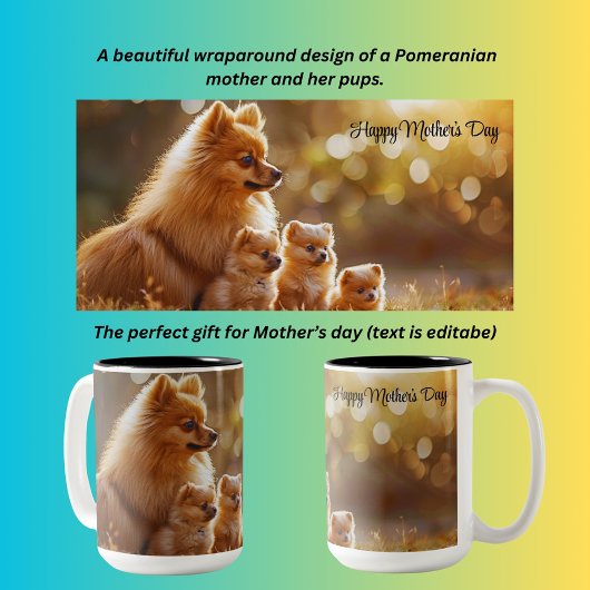 Moederdag Pomeranian Tweekleurige Koffiemok