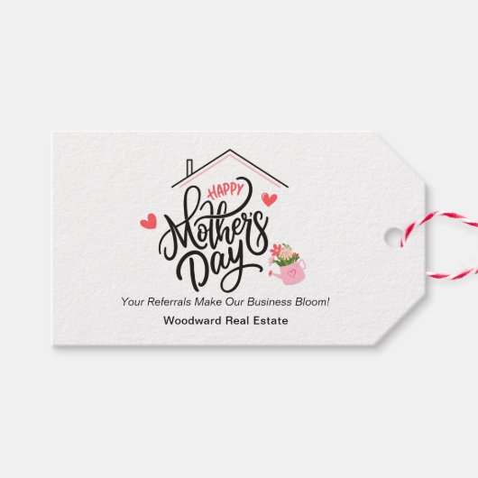 Moederdag Pop van | makelaar dank u referrals Cadeaulabel (Voorkant (Horizontaal))