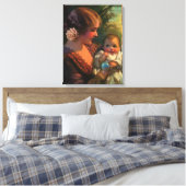 Moederdag portret, mama en Baby Canvas Afdruk (Insitu (Slaapkamer))