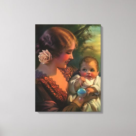 Moederdag portret, mama en Baby Canvas Afdruk (Voorkant)