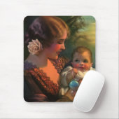  Moederdag portret, mama en Baby Muismat (Met muis)