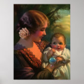  Moederdag portret, mama en Baby Poster (Voorkant)