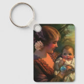Moederdag portret, mama en Baby Sleutelhanger (Voorkant)