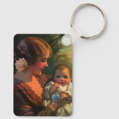 Moederdag portret, mama en Baby Sleutelhanger (Achterkant)