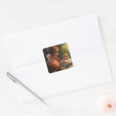  Moederdag portret, mama en Baby Vierkante Sticker (Envelop)