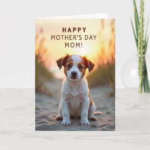 Moederdag Portretkaart Puppy Kaart