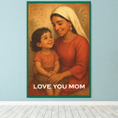 Moederdag-poster Canvas Afdruk (Insitu (Houten vloer))